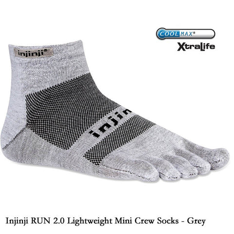 Injinji Run 2.0 Light Weight Mini Crew Socks