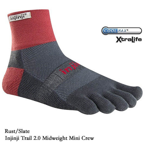 Injinji Trail 2.0 Midweight Mini Crew Socks